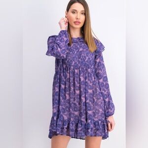 People Women's Purple Floral These Dreams Mini Dress Size S